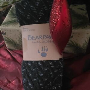BearPaw Black and White Boot Socks